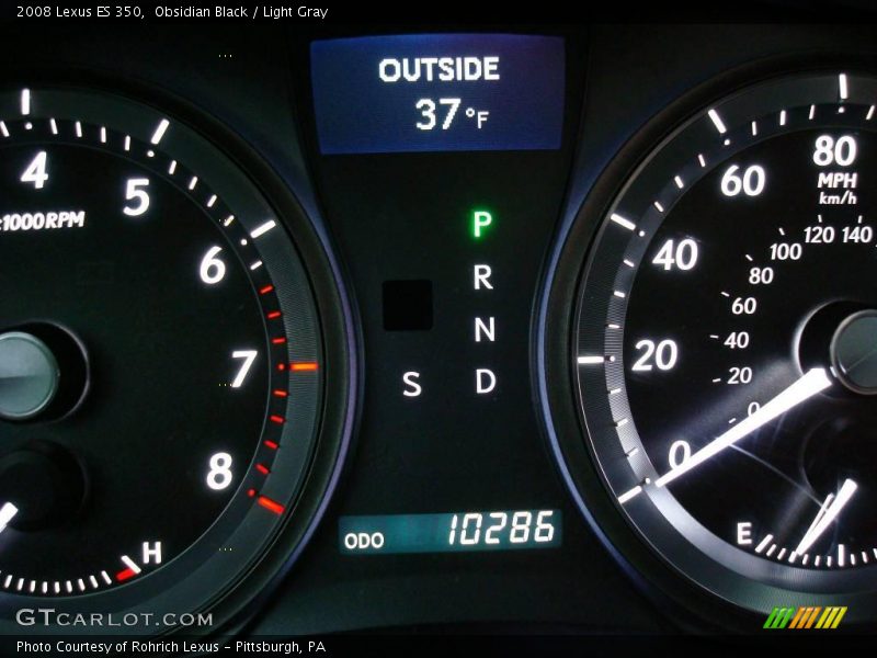 Obsidian Black / Light Gray 2008 Lexus ES 350