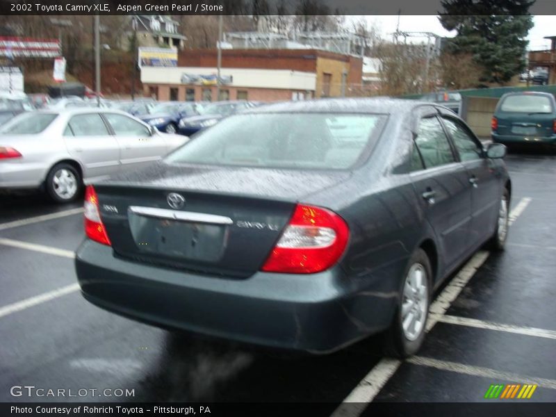 Aspen Green Pearl / Stone 2002 Toyota Camry XLE