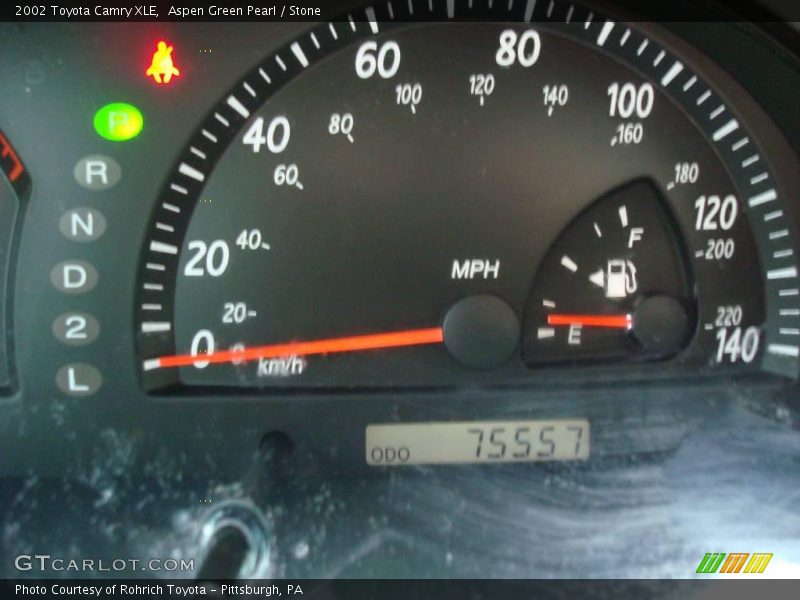 Aspen Green Pearl / Stone 2002 Toyota Camry XLE