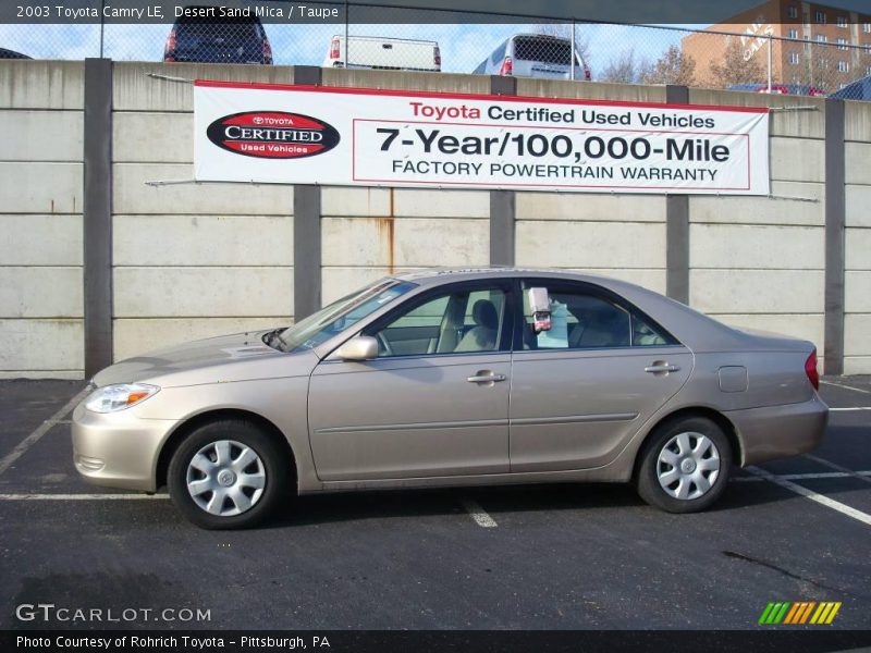 Desert Sand Mica / Taupe 2003 Toyota Camry LE