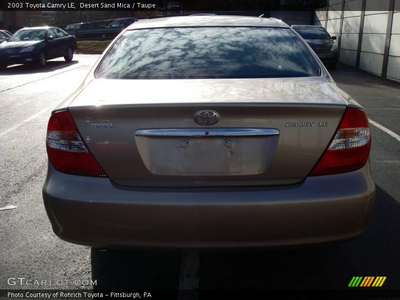 Desert Sand Mica / Taupe 2003 Toyota Camry LE