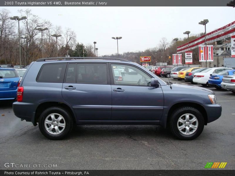 Bluestone Metallic / Ivory 2003 Toyota Highlander V6 4WD