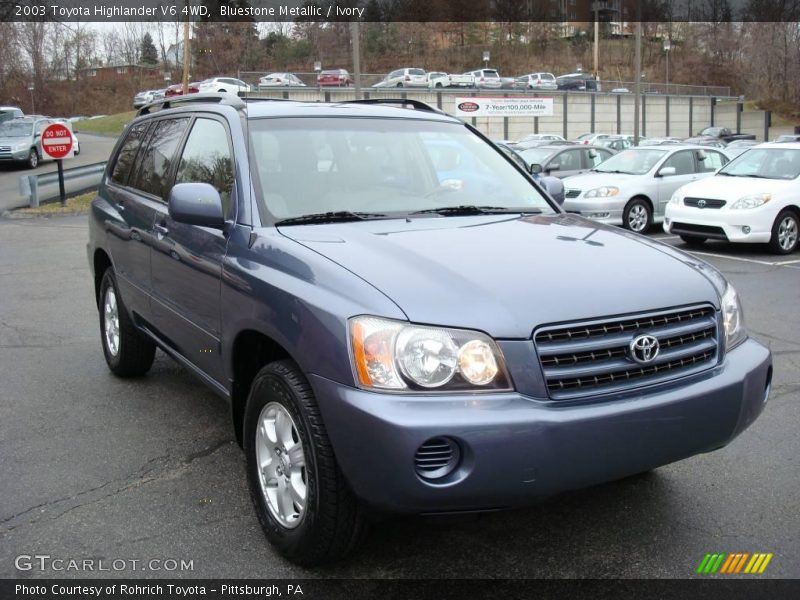 Bluestone Metallic / Ivory 2003 Toyota Highlander V6 4WD