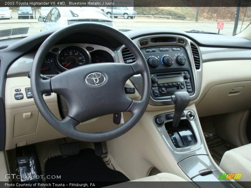Bluestone Metallic / Ivory 2003 Toyota Highlander V6 4WD