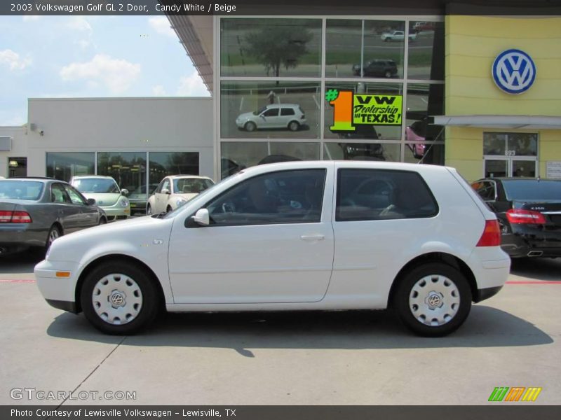 Candy White / Beige 2003 Volkswagen Golf GL 2 Door