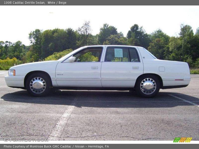 White / Beige 1998 Cadillac DeVille Sedan