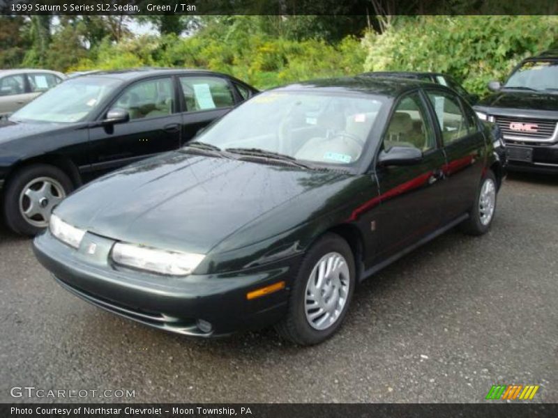Green / Tan 1999 Saturn S Series SL2 Sedan