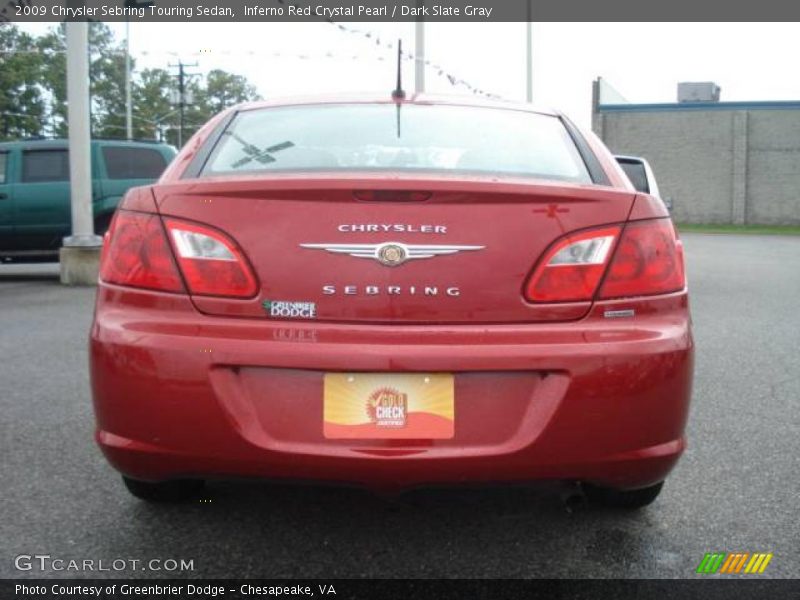 Inferno Red Crystal Pearl / Dark Slate Gray 2009 Chrysler Sebring Touring Sedan