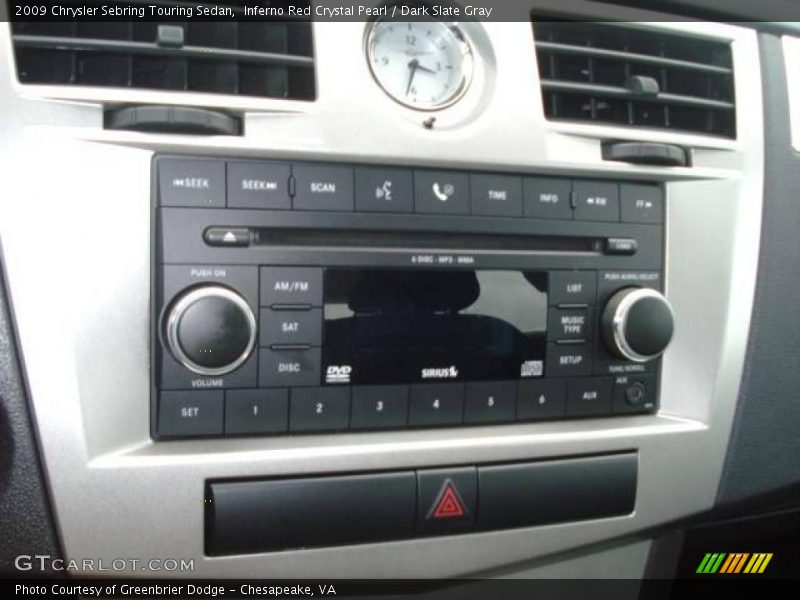 Inferno Red Crystal Pearl / Dark Slate Gray 2009 Chrysler Sebring Touring Sedan