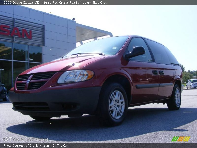 Inferno Red Crystal Pearl / Medium Slate Gray 2006 Dodge Caravan SE
