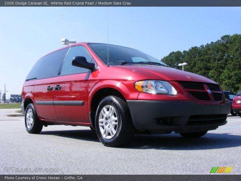 Inferno Red Crystal Pearl / Medium Slate Gray 2006 Dodge Caravan SE