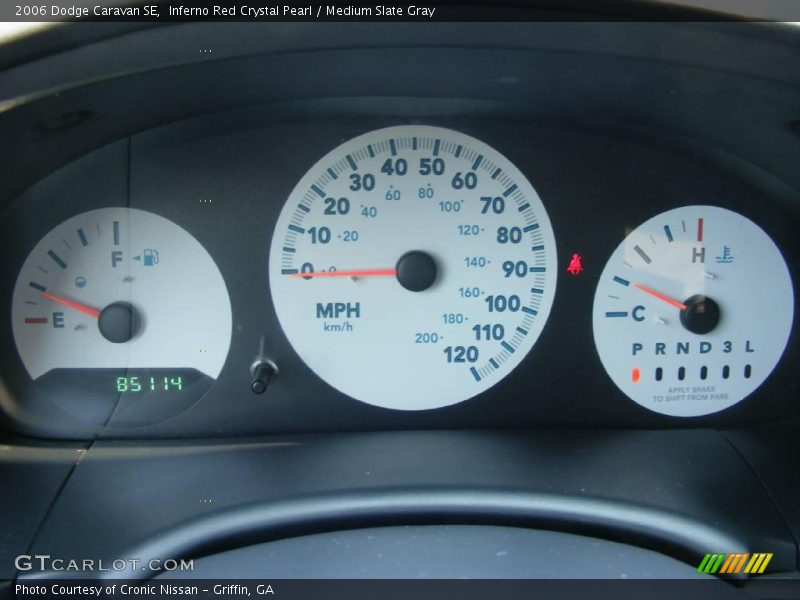 Inferno Red Crystal Pearl / Medium Slate Gray 2006 Dodge Caravan SE
