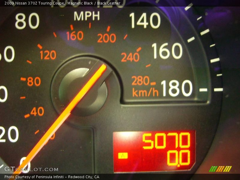 Magnetic Black / Black Leather 2009 Nissan 370Z Touring Coupe