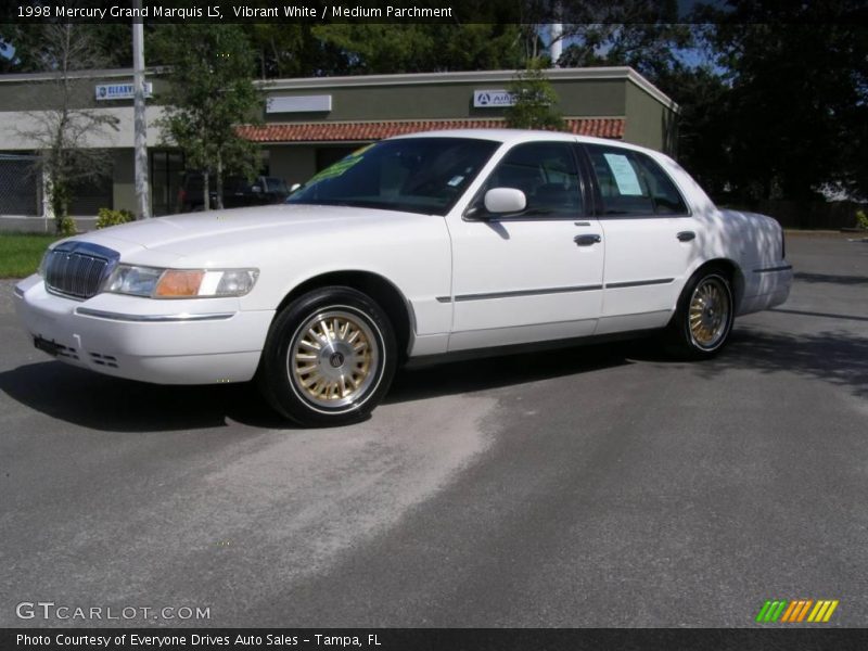 Vibrant White / Medium Parchment 1998 Mercury Grand Marquis LS