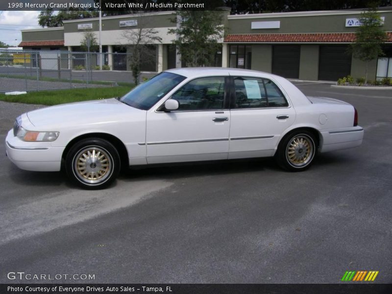 Vibrant White / Medium Parchment 1998 Mercury Grand Marquis LS