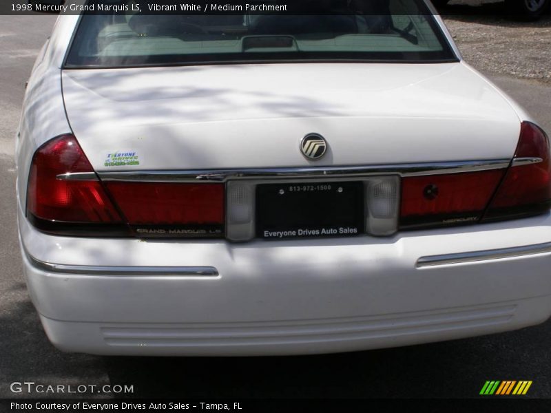 Vibrant White / Medium Parchment 1998 Mercury Grand Marquis LS