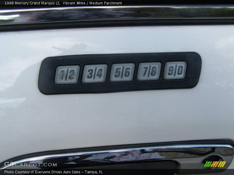 Vibrant White / Medium Parchment 1998 Mercury Grand Marquis LS
