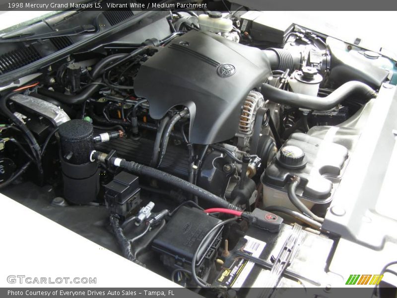 Vibrant White / Medium Parchment 1998 Mercury Grand Marquis LS