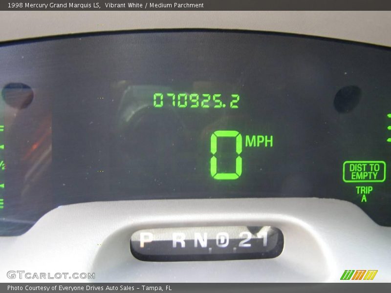 Vibrant White / Medium Parchment 1998 Mercury Grand Marquis LS