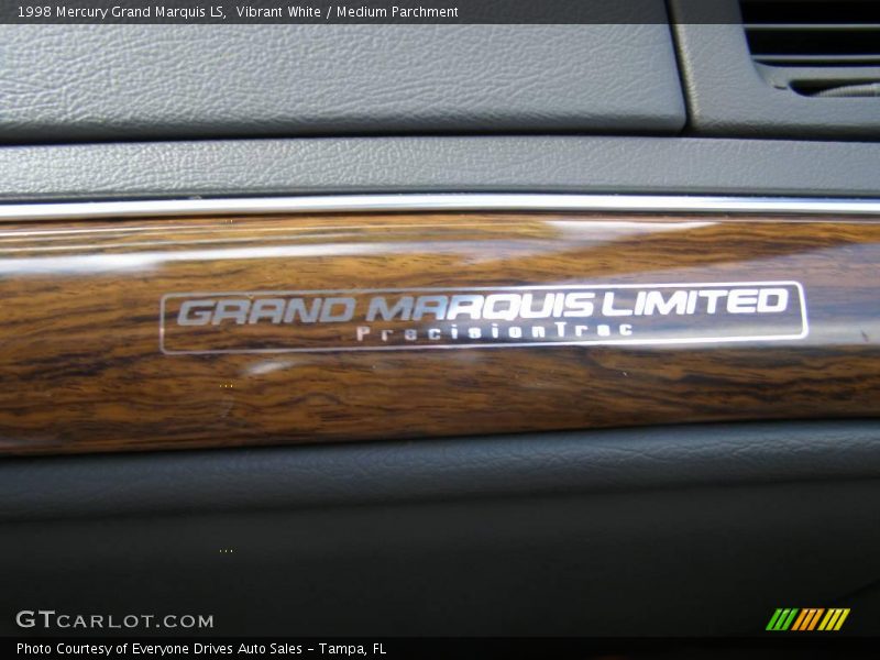 Vibrant White / Medium Parchment 1998 Mercury Grand Marquis LS