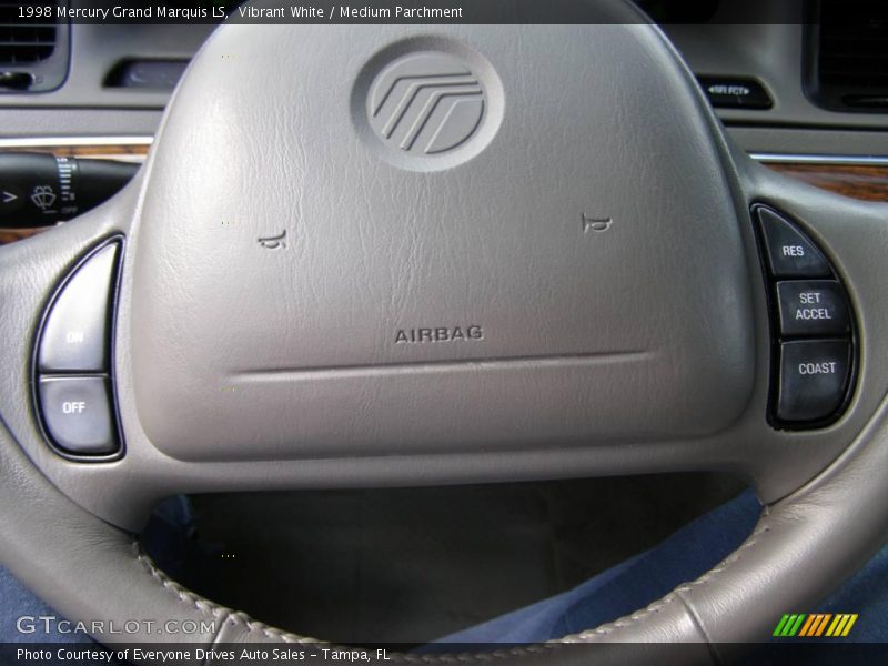 Vibrant White / Medium Parchment 1998 Mercury Grand Marquis LS