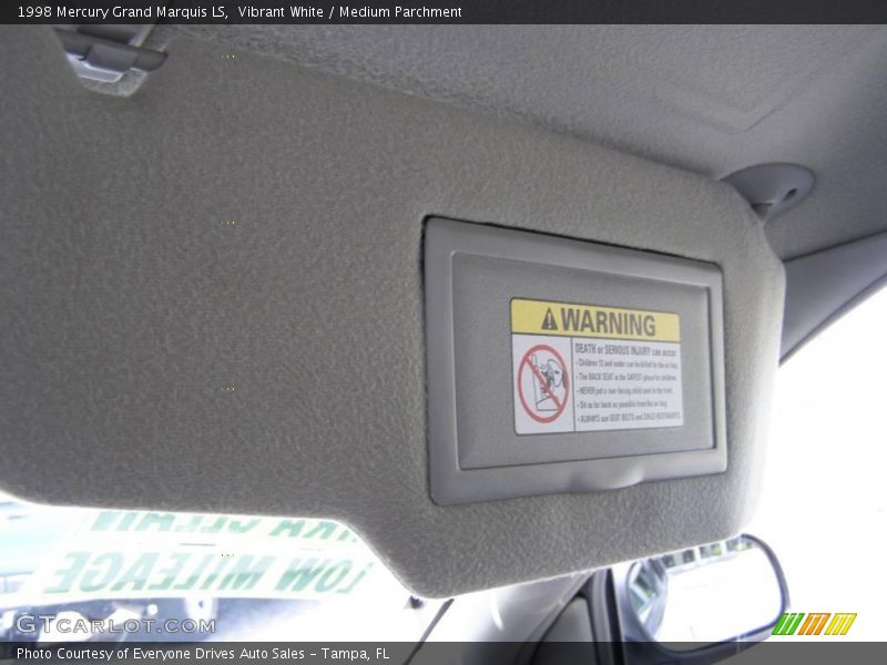 Vibrant White / Medium Parchment 1998 Mercury Grand Marquis LS