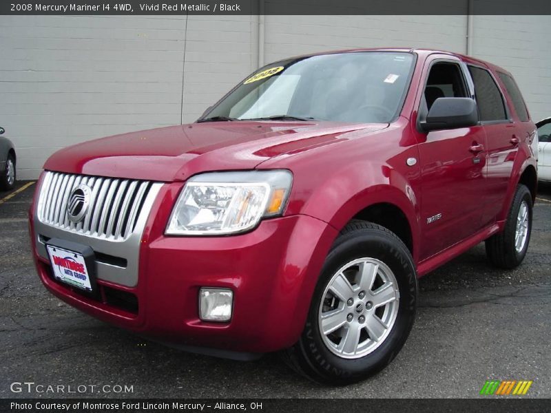 Vivid Red Metallic / Black 2008 Mercury Mariner I4 4WD
