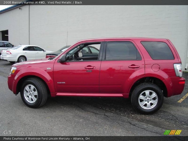 Vivid Red Metallic / Black 2008 Mercury Mariner I4 4WD