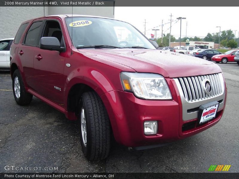 Vivid Red Metallic / Black 2008 Mercury Mariner I4 4WD
