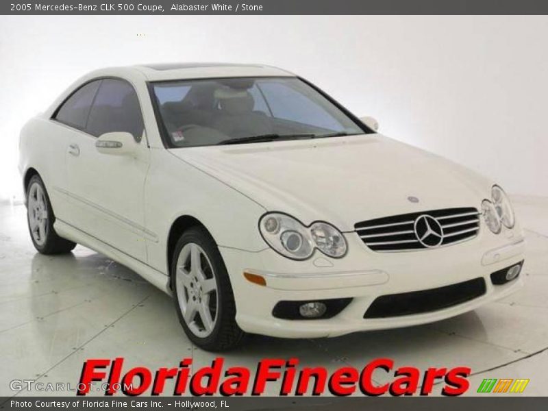 Alabaster White / Stone 2005 Mercedes-Benz CLK 500 Coupe