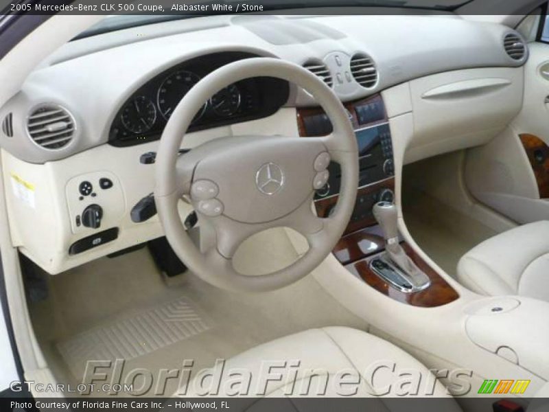 Alabaster White / Stone 2005 Mercedes-Benz CLK 500 Coupe