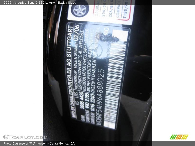Black / Black 2006 Mercedes-Benz C 280 Luxury