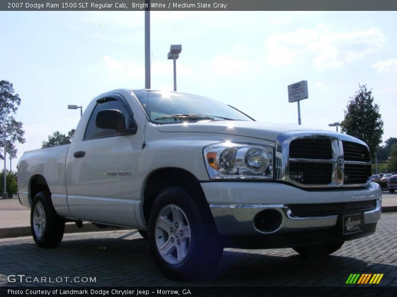 Bright White / Medium Slate Gray 2007 Dodge Ram 1500 SLT Regular Cab