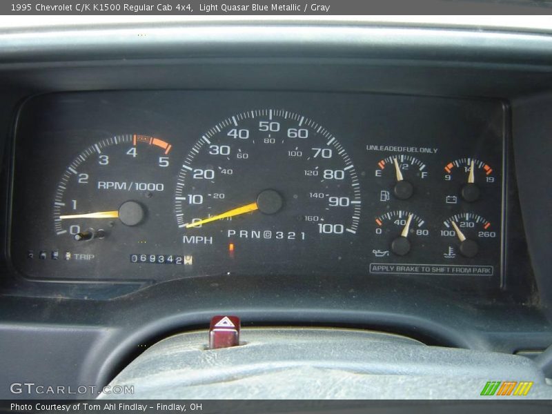 Light Quasar Blue Metallic / Gray 1995 Chevrolet C/K K1500 Regular Cab 4x4