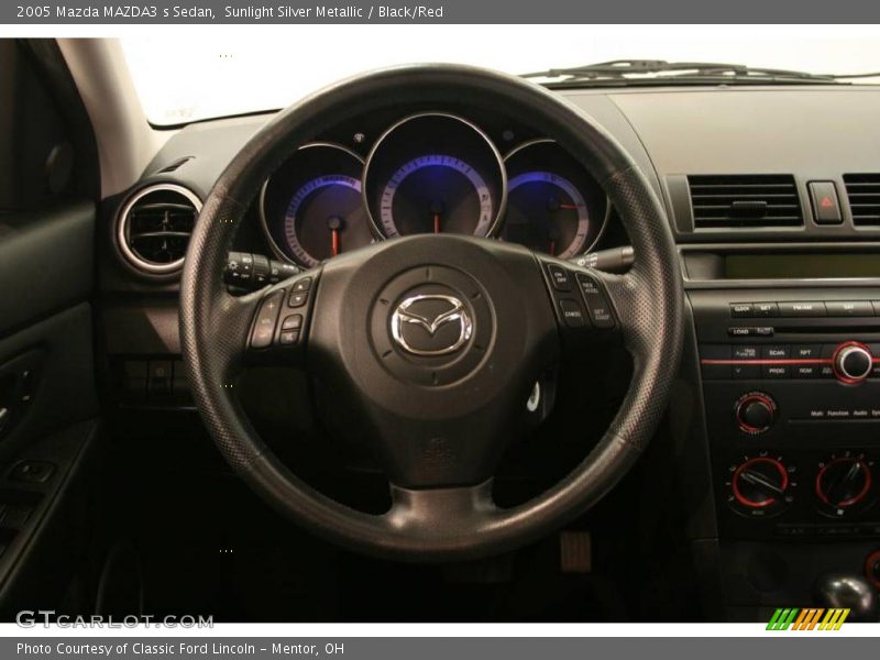 Sunlight Silver Metallic / Black/Red 2005 Mazda MAZDA3 s Sedan