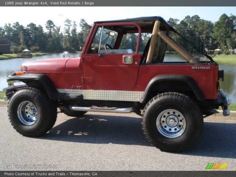 Vivid Red Metallic / Beige 1988 Jeep Wrangler 4x4