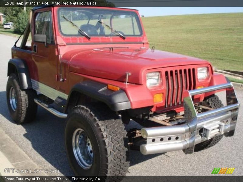 Vivid Red Metallic / Beige 1988 Jeep Wrangler 4x4