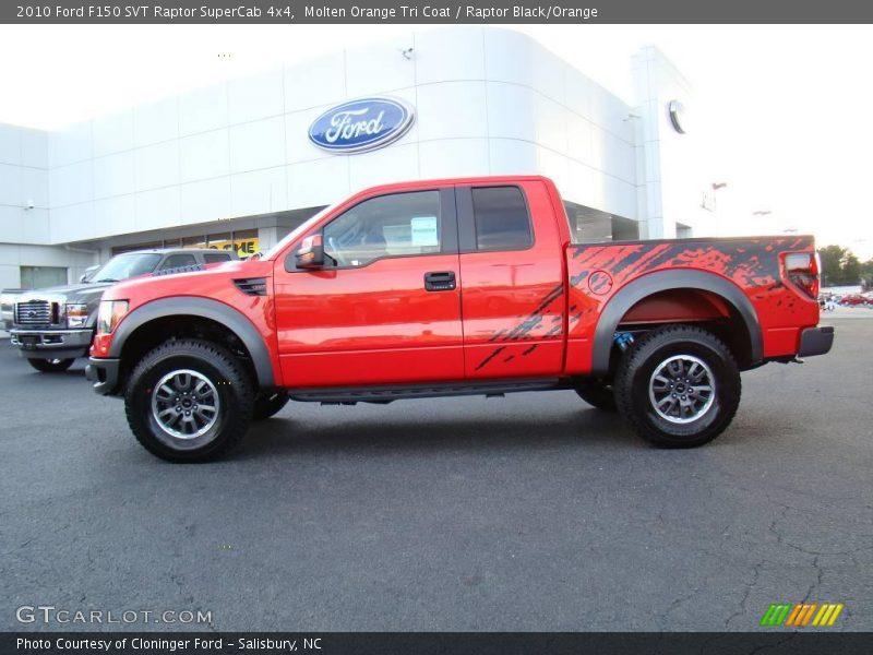 Molten Orange Tri Coat / Raptor Black/Orange 2010 Ford F150 SVT Raptor SuperCab 4x4