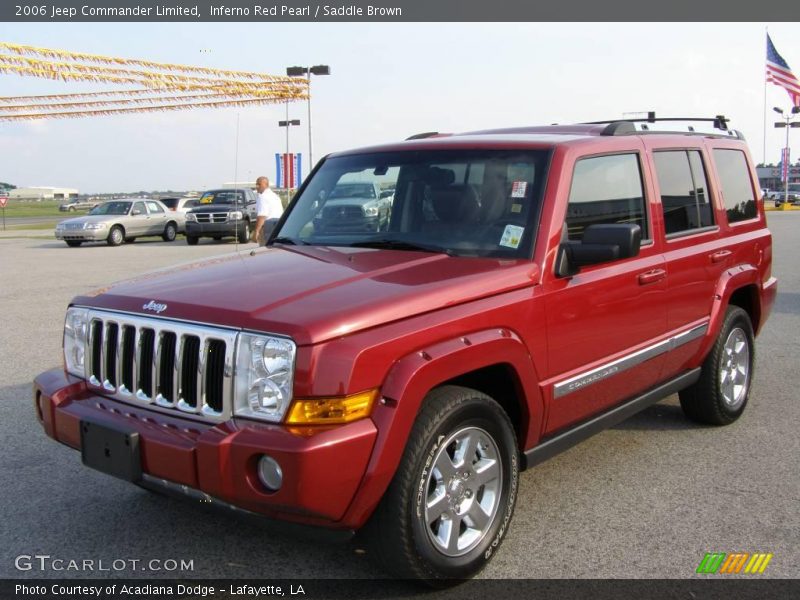 Inferno Red Pearl / Saddle Brown 2006 Jeep Commander Limited