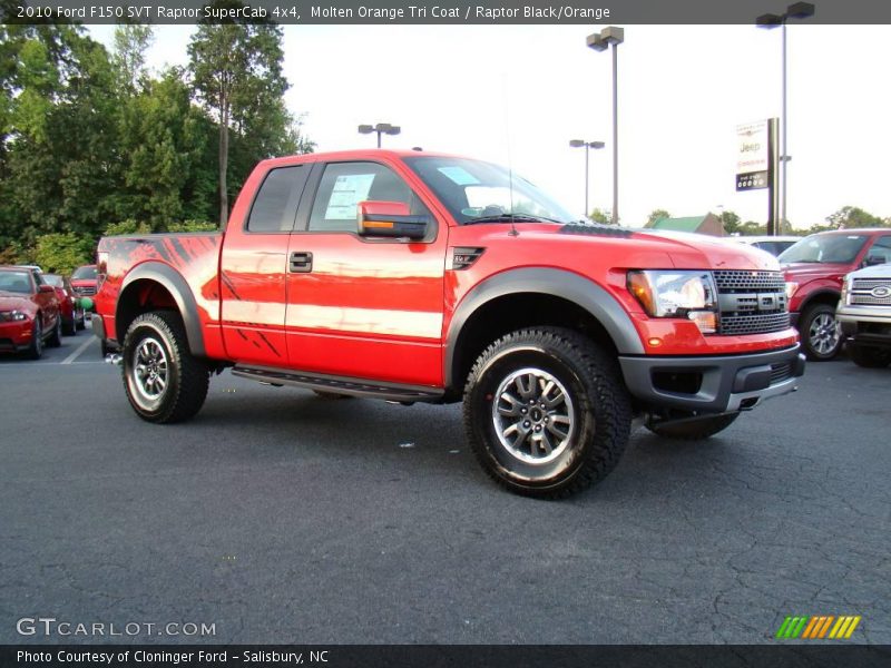 Molten Orange Tri Coat / Raptor Black/Orange 2010 Ford F150 SVT Raptor SuperCab 4x4