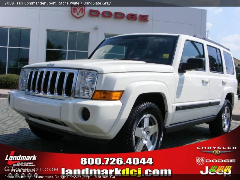 Stone White / Dark Slate Gray 2009 Jeep Commander Sport