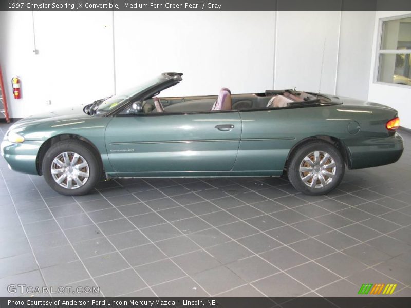 Medium Fern Green Pearl / Gray 1997 Chrysler Sebring JX Convertible