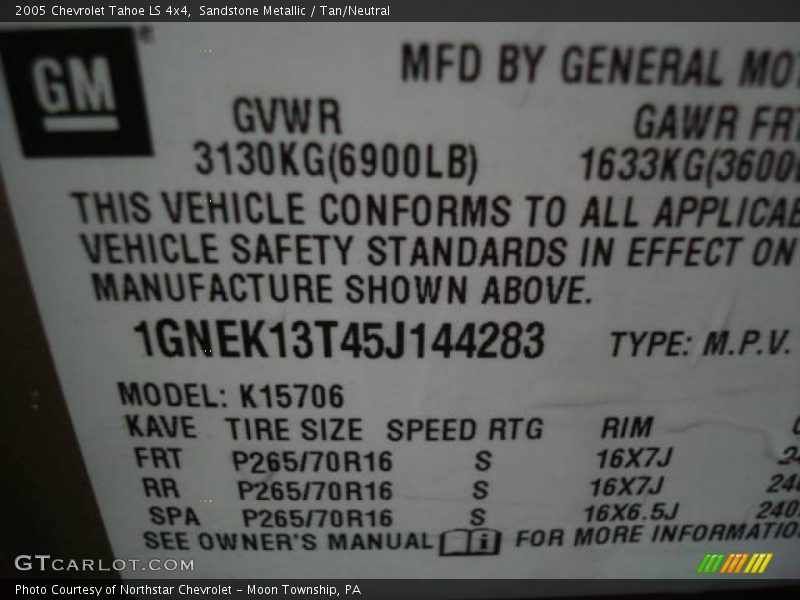 Sandstone Metallic / Tan/Neutral 2005 Chevrolet Tahoe LS 4x4