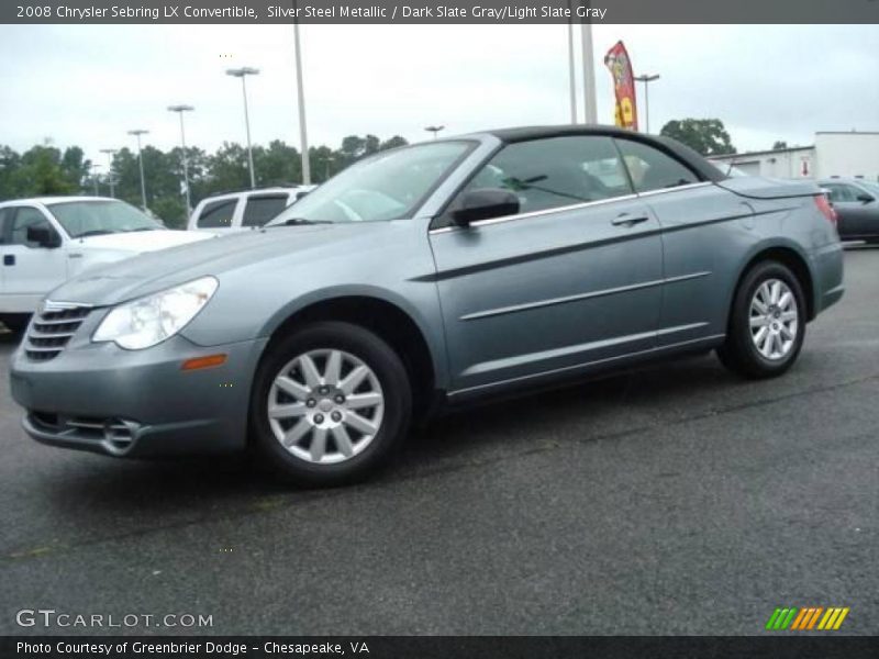 Silver Steel Metallic / Dark Slate Gray/Light Slate Gray 2008 Chrysler Sebring LX Convertible