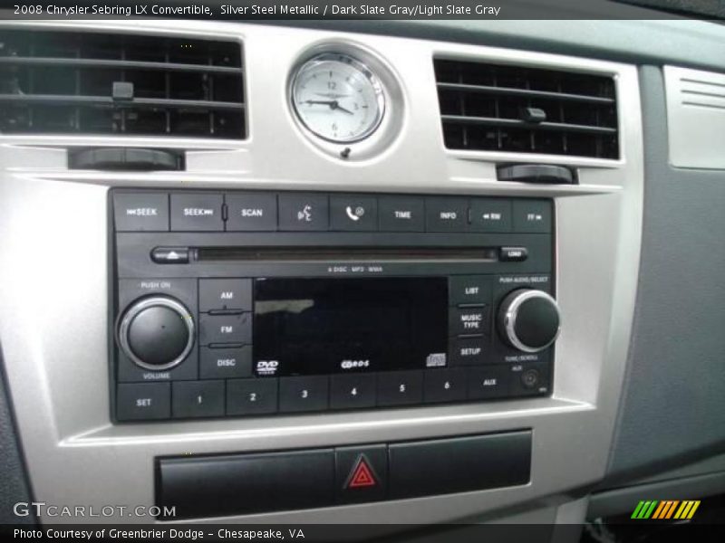 Silver Steel Metallic / Dark Slate Gray/Light Slate Gray 2008 Chrysler Sebring LX Convertible