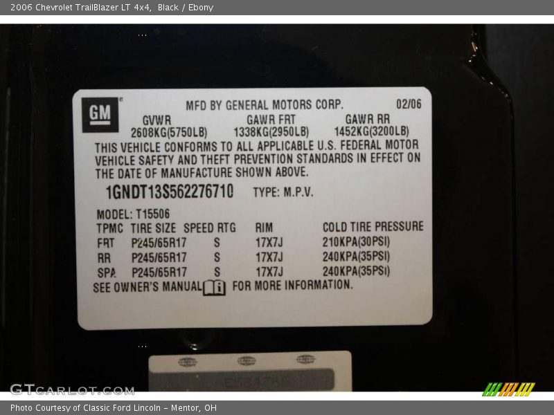 Black / Ebony 2006 Chevrolet TrailBlazer LT 4x4