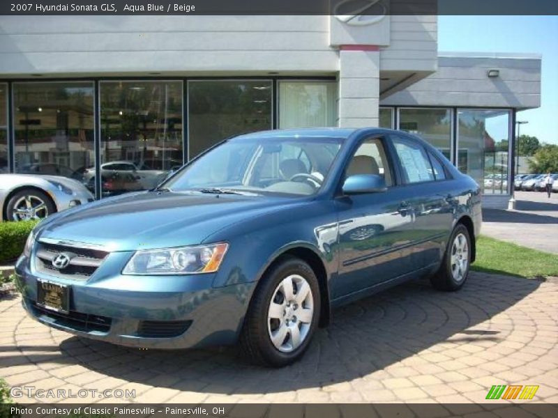 Aqua Blue / Beige 2007 Hyundai Sonata GLS