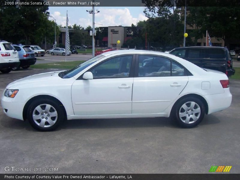Powder White Pearl / Beige 2008 Hyundai Sonata GLS