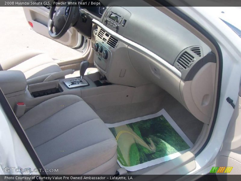 Powder White Pearl / Beige 2008 Hyundai Sonata GLS
