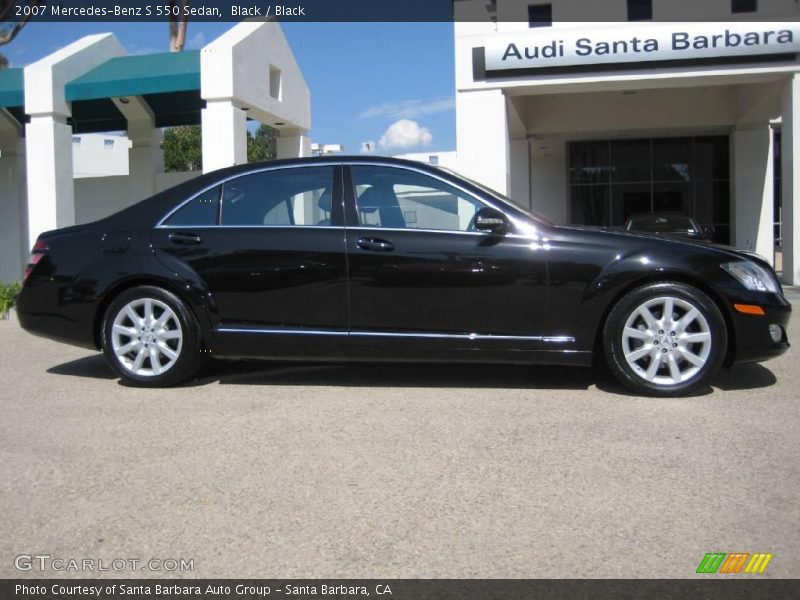 Black / Black 2007 Mercedes-Benz S 550 Sedan